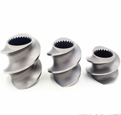 พลาสติกสกรูคู่ Extruder องค์ประกอบสกรูผสมการรักษาพื้นผิวพ่นทราย