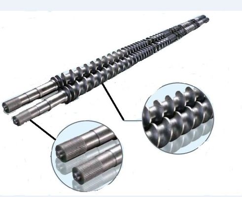 สกรูคู่เพลา การออกแบบสกรูอัดรีดพลาสติก ชิ้นส่วนสกรูอัดรีด WR15E วัสดุ