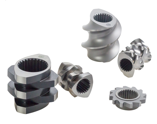 อลูมิเนียมทองแดง Extruder Screw ธาตุ 2 Flighted wear ทนทานสําหรับโรงงานอาหารสัตว์เลี้ยง