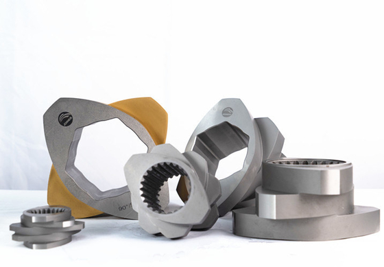 ความทนทานต่อการสกัด อลูมิเนียมทองแดง Twin Screw Extruder Screw Components สําหรับอาหารอัดลม
