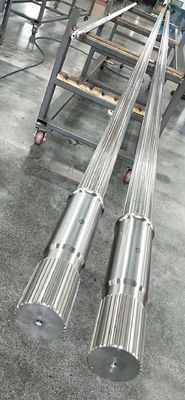 แรงบิดสูงเส้นผ่านศูนย์กลางขนาดใหญ่รวมเพลา Extruder Spline Twin Screw ที่ใช้ในอุตสาหกรรมปิโตรเคมี