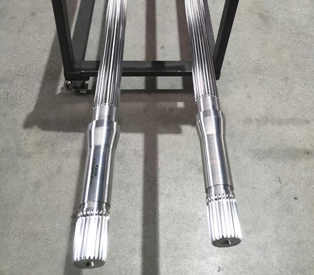 เครื่องอัดรีดสกรูคู่แรงบิดสูงส่วนประกอบเส้นผ่านศูนย์กลาง 120 มม. Involute Spline Shaft